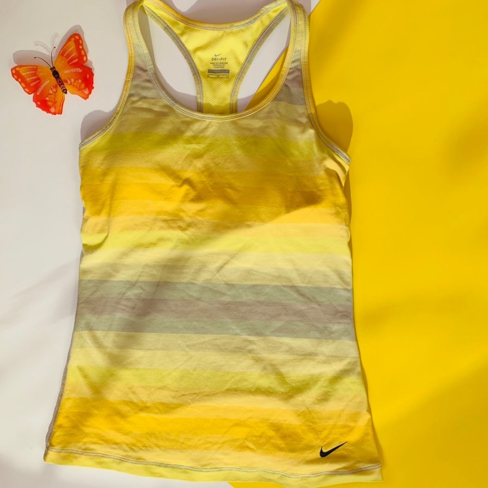Nike Yellow Gradient Razor Back Top